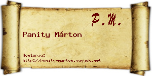 Panity Márton névjegykártya